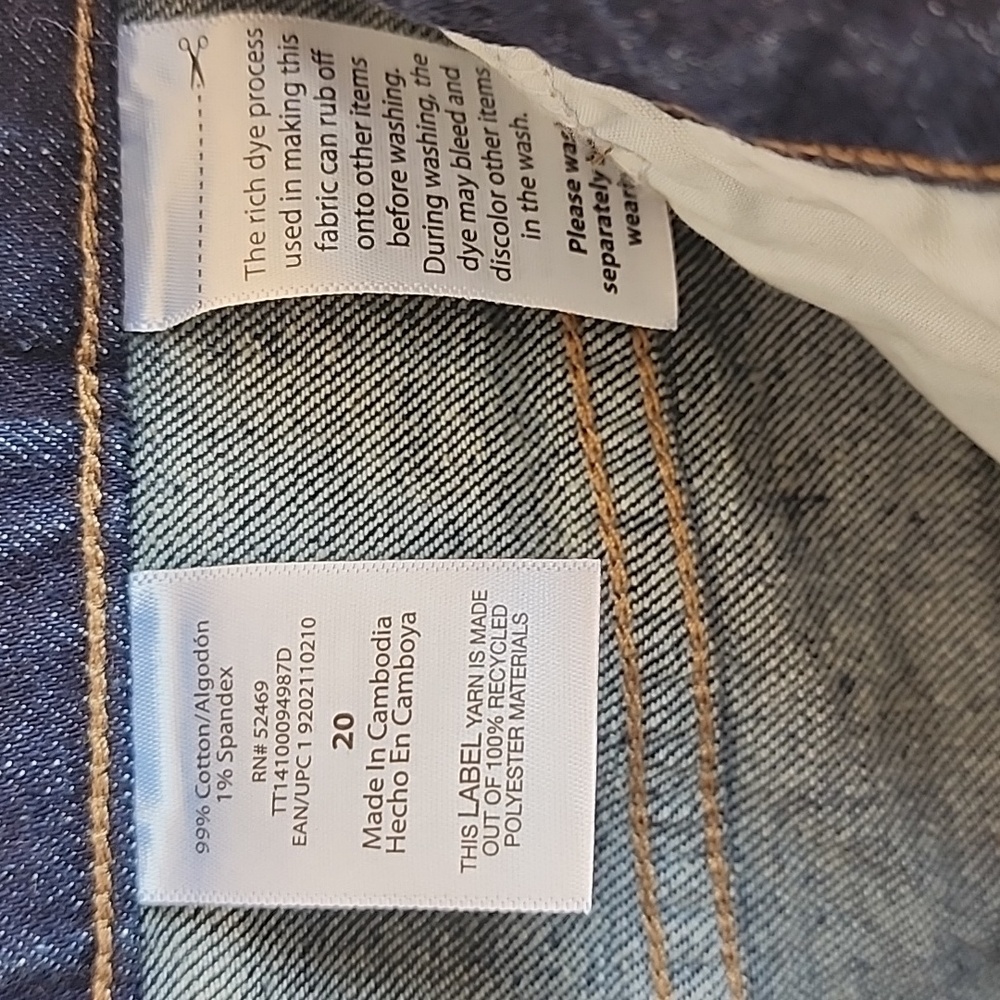 TIME AND TRU High Waisted Crop Jeans Plus Size 20 Dark Wash Stretch Denim - Picture 9 of 11